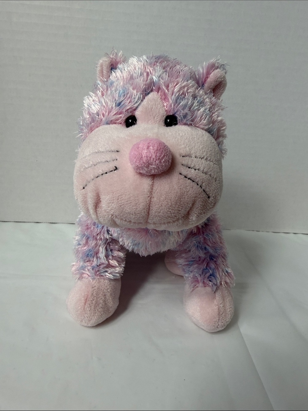 Rare Ganz Webkinz Bubblegum Cheeky Cat Plush HM442 Pink Blue Spots No Code